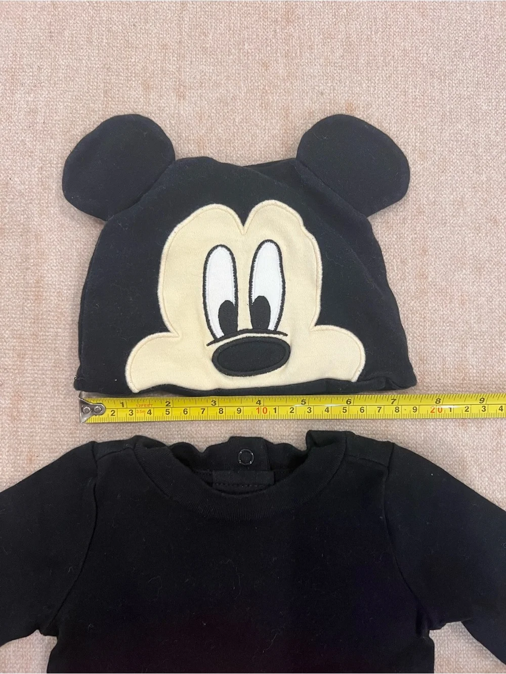 Disney Baby Mickey Mouse Bodysuit Outfit Set 3–6 M 100% Cotton Adorable Costume